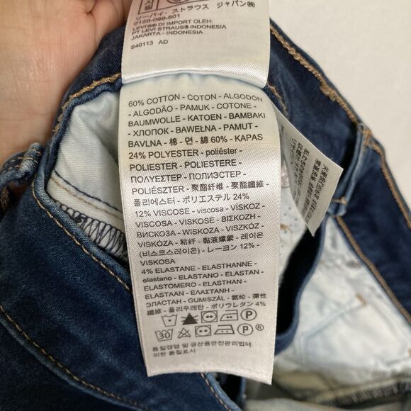 Levis Vintage Big E Jeans Womens Misses 28X32 Mid Rise Medium Stretch Blue Denim - Picture 12 of 14